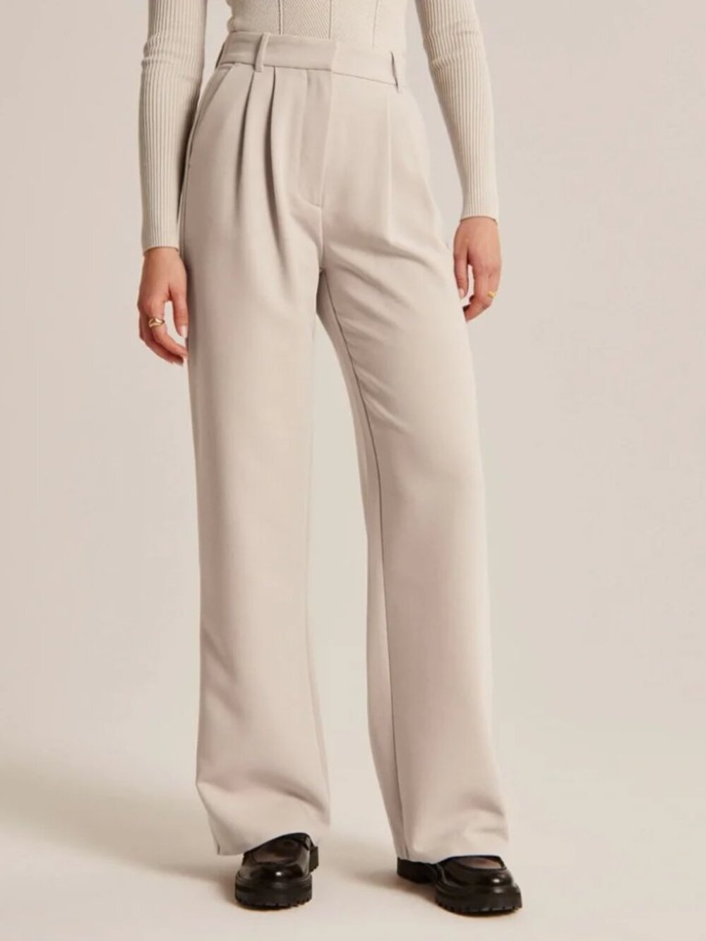Abercrombie & Fitch Curve Love Sloane Tailored Wide Leg Pants 32 Long NWT